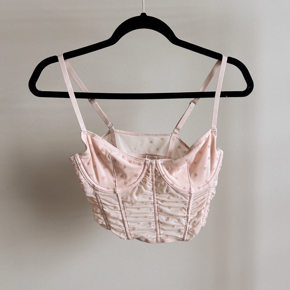 Gilly Hicks Pink Ruched Corset Top